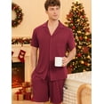 thumbnail image 4 of EKOUAER Mens Pajamas Set Short Sleeve Sleepwear Button Down Soft Loungewear 2 Piece Pj Shorts Sets with Pockets, 4 of 6