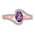 thumbnail image 2 of Mauli Jewels Rings for Women 1.35 Carat Amethyst and Diamond Wedding Engagement Ring Prong-Setting 10k Solid Rose Gold, 2 of 4