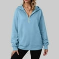 thumbnail image 2 of idosla Womens Hoodies Fleece Fall Fashion Outfits Workout Sweatshirts Y2k Winter Zip Up Jackets Oversized Tops Clothes 2025 (Blue, S), 2 of 9