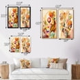 thumbnail image 4 of Designart "Watercolor Blooms Autumn Flowers VI" Abstract Botanicals Wall Art Set Of 2 - Modern Brown Canvas Set For Living Room Decor, 4 of 6