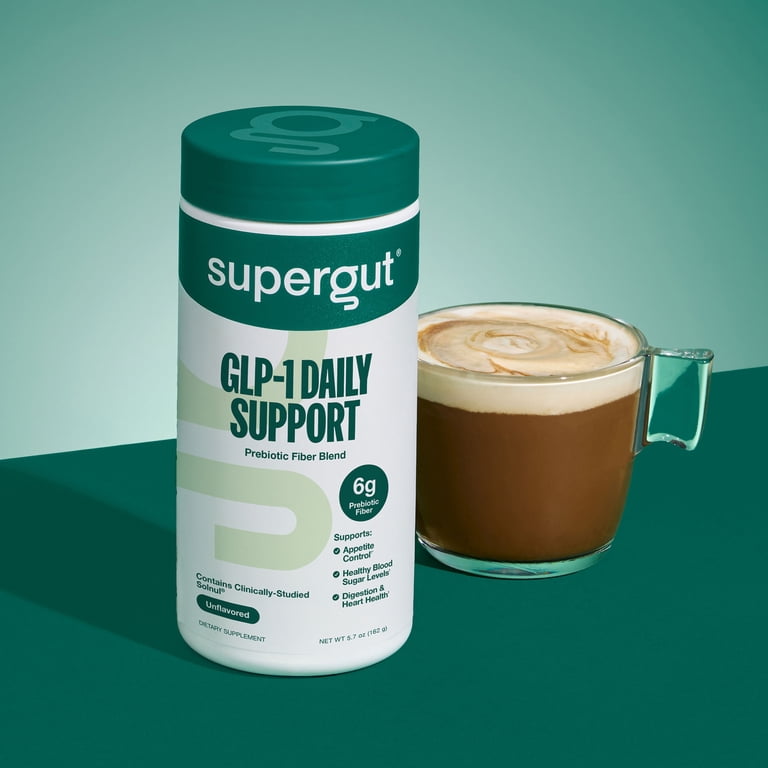 glp 1 coffee Supergut GLP-1 Daily Support Unflavored Prebiotic Fiber Blend for  Metabolism Support & Digestive Health, 5.7 oz, 20 Servings