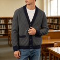 thumbnail image 2 of Mens Sweater Knit Tops Blouse Men Autumn Winter Outdoor Daily Casual Long Sleeve Pullover Knitwear, 2 of 6