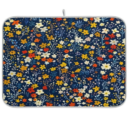 

Kitchen Drying Mat 16x18In Drying Dish Mat Dish Drying Mats Kitchen Countertop Multi-Function Drain Drying Mat Kitchen Table Colorful Flower Cartoon Cute