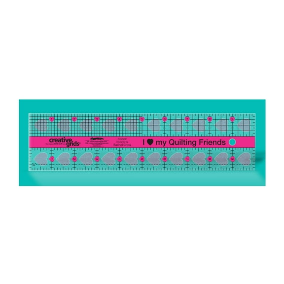Creative Grids I Love My Quilt Friends Quilt Ruler 2-1/2in x 10in