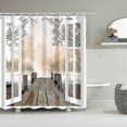 thumbnail image 3 of Marble Pattern Geometric Printed Waterproof Bath Shower Curtains Compatible Bathroom, 3 of 5