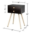 thumbnail image 4 of Costway Table de Chevet Moderne Mi-Siècle à 2 Tiroirs Table d'Appoint de Canapé Table d'Extrémité Espresso, 4 of 10