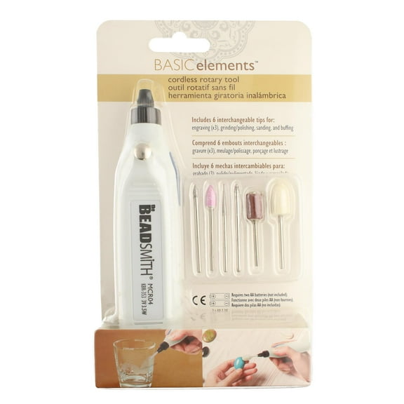 The Beadsmith Basic Elements Engraver – 6 Tips, Allen Key and Stencils – Battery Operated – Cordless Tool for Engraving, Sanding and Polishing on Wood, Glass and Metal