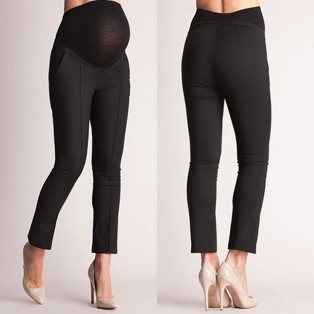 Leggings de Maternité Élastiques pour Femmes avec Protection du Ventre