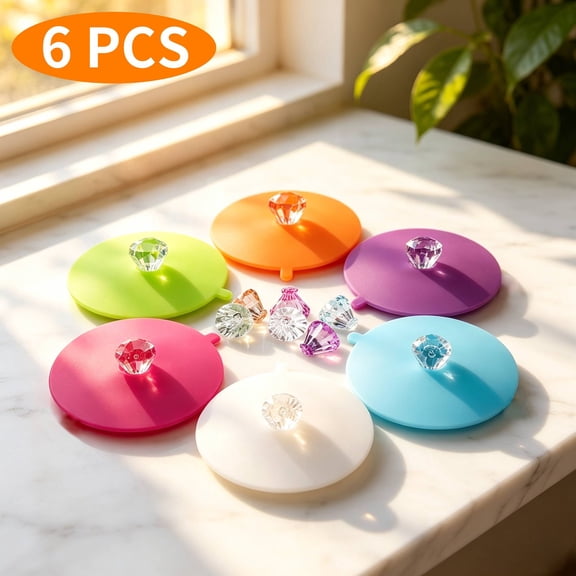 OFEFE Silicone cup Covers,Creative Mug Cover [Set of 6] Anti-Dust, Airtight Seal, Food Grade Silicone Hot Cup Lids