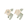 thumbnail image 2 of Loicainy Newborn Infant Baby Boy Fall Clothes Set 3 6 12 Months Long Sleeve Tractor Embroidery Romper with Striped Pants Hat 3Pcs Outfits, 2 of 9