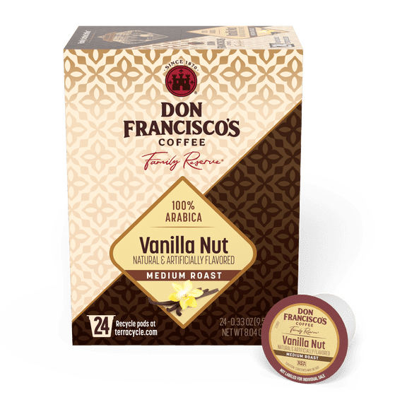 Don Francisco's Coffee Vanilla Nut Medium Roast Coffee Pods 24 Count 100% Arabica