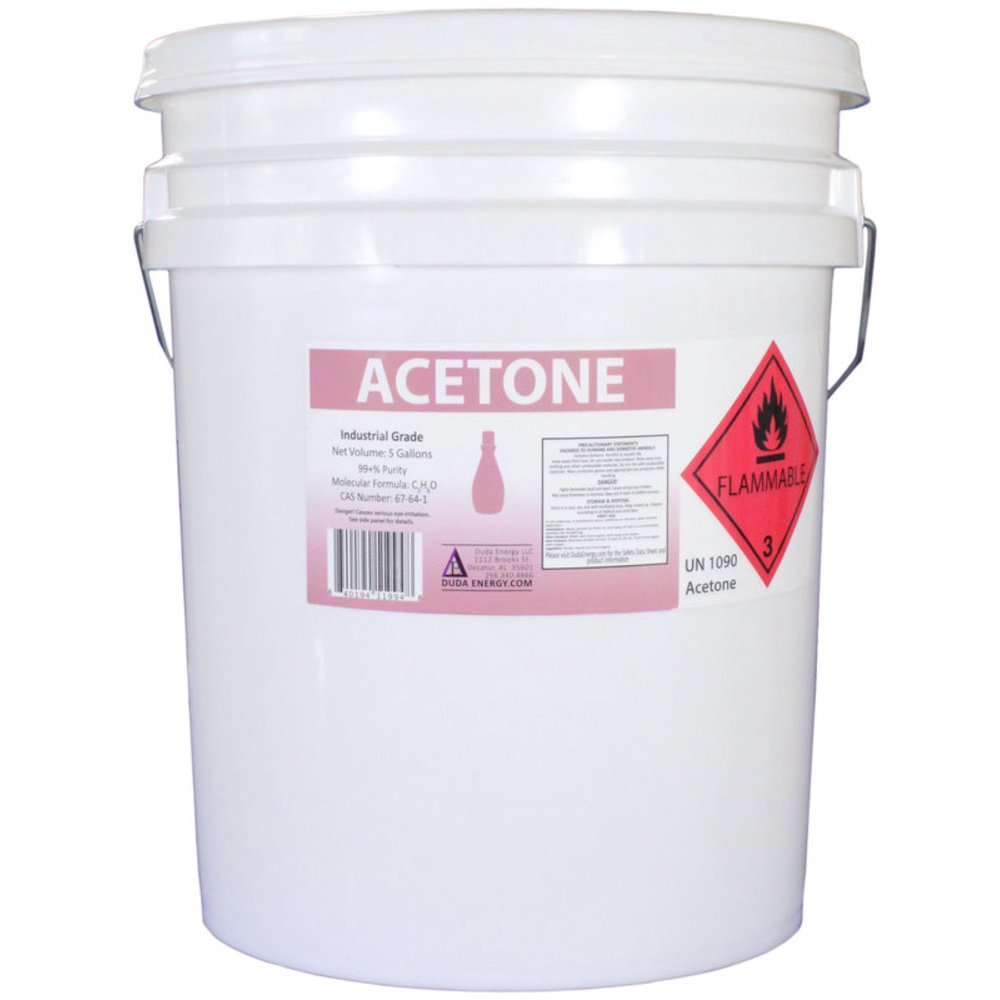 5 Gallon Pail Of Pure Acetone Concentrated Industrial Solvent Removes 