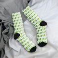 thumbnail image 5 of Balery Light green argyle Pattern Crew Socks Unisex– Soft & Breathable Socks for Men & Women, One-Size Fits Most (US 5-11), Comfortable & Durable for Daily Wear, 5 of 6