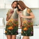 thumbnail image 4 of Easygdp Butterflies In Flower Field Camisón de manga corta para mujer, informal, estampado, 4 of 6