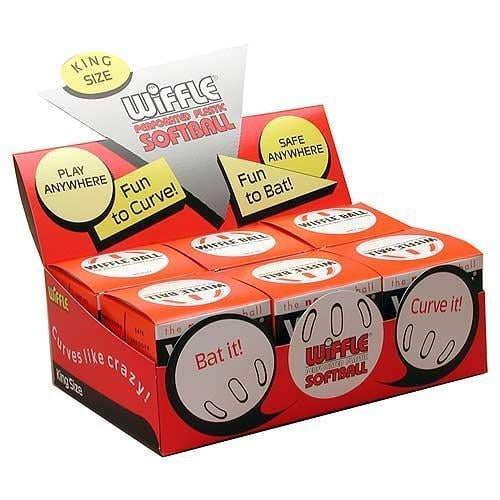 (6) Softball Sized 12" Wiffle Balls in a Countertop Display by Wiffle