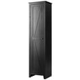 thumbnail image 1 of Costway Linen Tower Bathroom Storage Cabinet Tall Slim Side Organizer w/ Shelf Black, 1 of 10