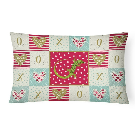 Carolines Treasures CK5534PW1216 Lizard Canvas Fabric Decorative Pillow, Red, 12H x16W, multicolor
