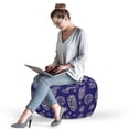 thumbnail image 2 of Abstract Pouf Cover with Zipper, Silhouettes of Pine Cones Fir Tree Hand Drawn Like Sketch Design Print, Soft Decorative Fabric Unstuffed Case, 30" W X 17.3" L, Indigo and Pale Tan, by Ambesonne, 2 of 5
