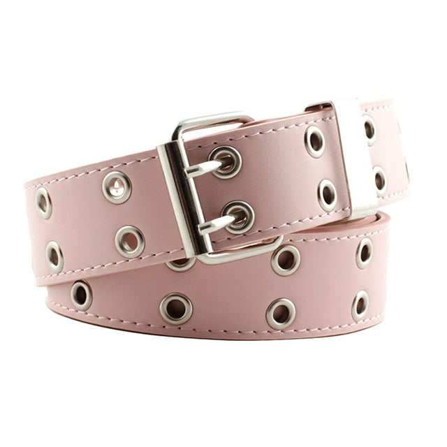 Cinturón punk ajustable para mujer, con doble ojal y hebilla de pasador, cadena para la cintura, para vaqueros Talla única