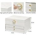 thumbnail image 6 of Jewelry Box, Jewelry Boxes for Women & Men,Jewelry Organizer Box Ideal Gift, 3 Layer Large Jewelry Organizer Storage Case with Lock, Travel Jewelry Box for Necklace Bracelets Earrings Rings, White, 6 of 8
