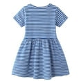 thumbnail image 2 of ENFLASH 100% Cotton Little Girls Dress Short Sleeve Rainbow Toddler Summer Sundress Striped Dresses, 2 of 8