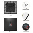thumbnail image 2 of Black Geometric Wooden Wall Clock Silent Non Ticking, White Greek Key Design Burlap Modern Art Square Wall Clocks Battery Operated, Decor Clock for Home Office, Living Room, Kitchen, 12 Inch, 2 of 9