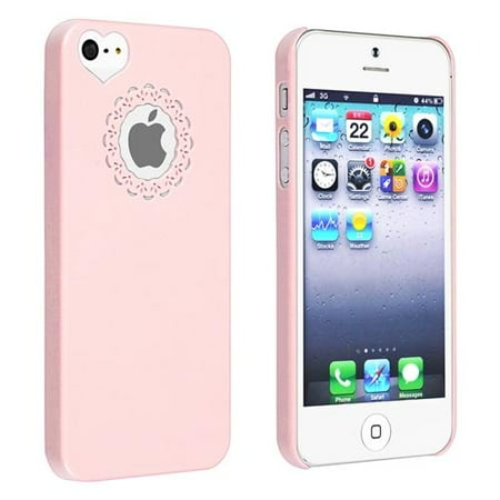 Insten Snap-on Case For Apple iPhone 5 / 5s, Light Pink Sweet Heart