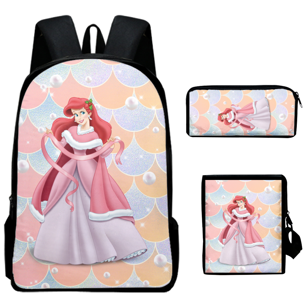 Fnyko Backpack Cartoon The Little Mermaid Backpack Unisex 3D Printed Large Capacity School