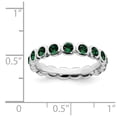 thumbnail image 5 of Solid 925 Sterling Silver Stackable May Swarovski CZ Cubic Zirconia Ring Eternity Band Size 10, 5 of 6