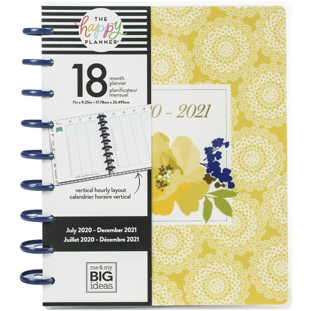 Happy Planner 18 Month Dated Medium Planner 7 75 X9 75 Pretty Preppy July 2020 Dec 2021 Walmart Com Walmart Com calendrier dec 2021
