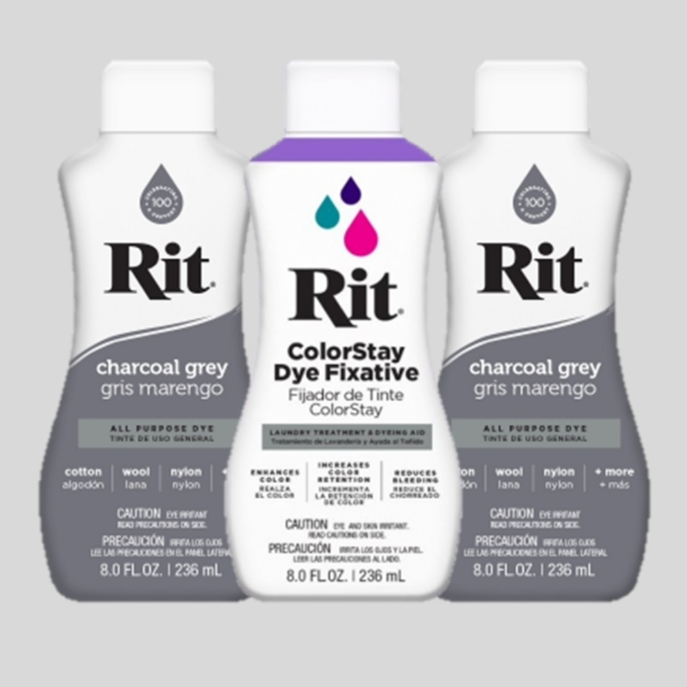 Rit Dye 8oz Charcoal Dye and Fixative Multipack