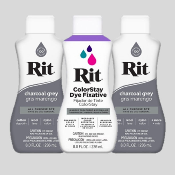 Rit Dye 8oz Charcoal Dye and Fixative Multipack