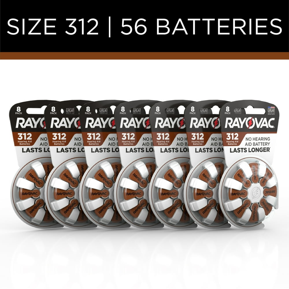 Rayovac Hearing Aid Batteries Size 312 Hearing Aid Batteries, 56Pack