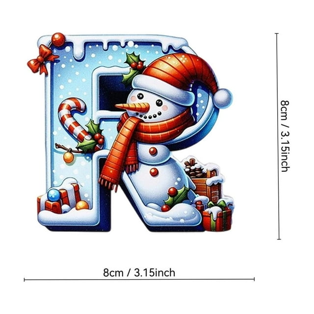 Christmas Tree Decorations,Acrylic 2D Cute Snowman Letter Hanging Decoration for Christmas Tree Festival