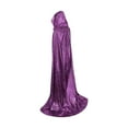 thumbnail image 2 of Hvyesh Shiny Hooded Cap Unisex Full Length Hooded Cape Halloween Christmas Cloak Trendy Shiny Holiday Robe Cape, 2 of 5