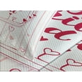 thumbnail image 4 of Ambesonne Love Quilted Bedspread Set 3 Pcs, Hearts Lines Romantic, Queen Size, Pink Red Blush, 4 of 5