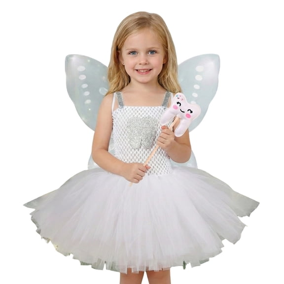 erfcxs Elegant Dress for Girls Fairy Tale with Wand Court Gown for Birthday Party Photo