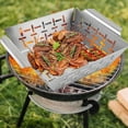 thumbnail image 5 of Usbinx Life Stainless Steel BBQ Grill Pan Perforated Roasting Tray Nonstick Leak Resistant Handle Options 35x31x5.5cm or 22.5x18x5.5cm, 5 of 6