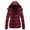 Burgundy Red, variant on Women's Winter Coat Hooded Puffer Jacket Quilted Thicken Down Alternative Winter Outwear Black, Medium