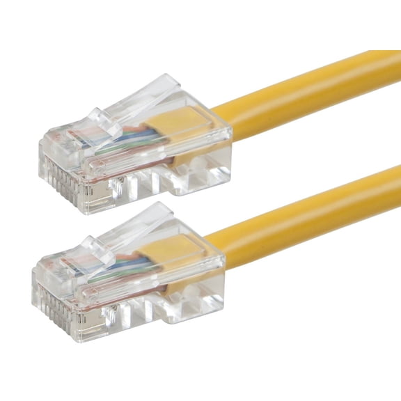 Monoprice Cat5e Ethernet Patch Cable - 3 Feet - Yellow | Network Internet Cord - RJ45, Stranded, 350Mhz, UTP, Pure Bare Copper Wire, 24AWG - Zeroboot Series