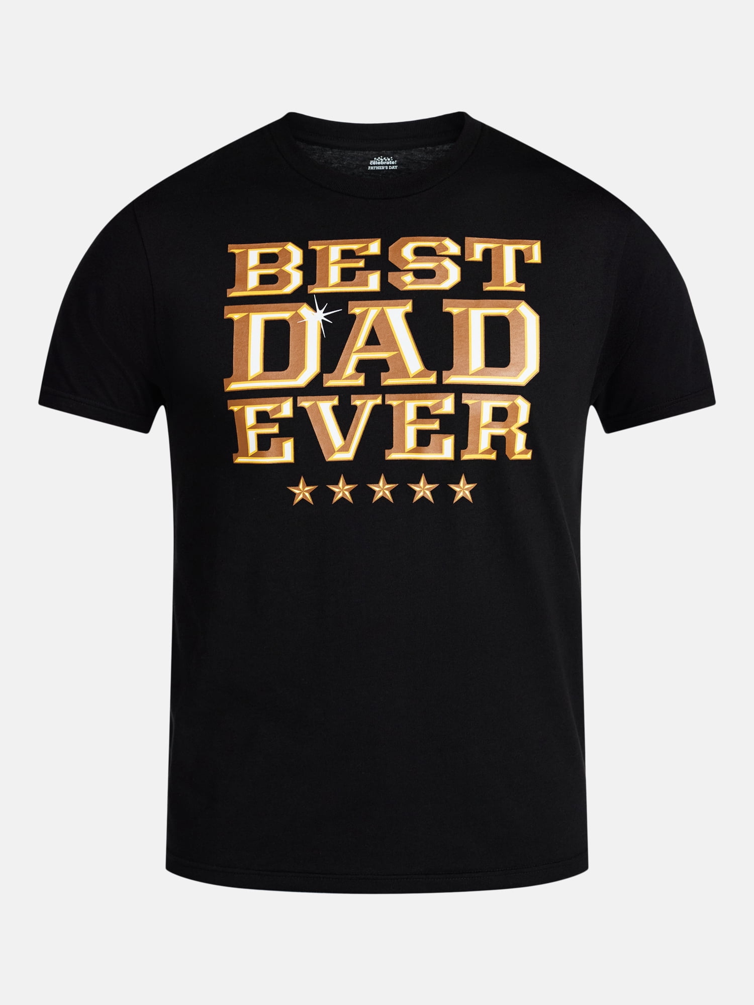 Father's Day Men's Best Dad Golden Graphic Tee by Way to Celebrate, Sizes XS-5XL