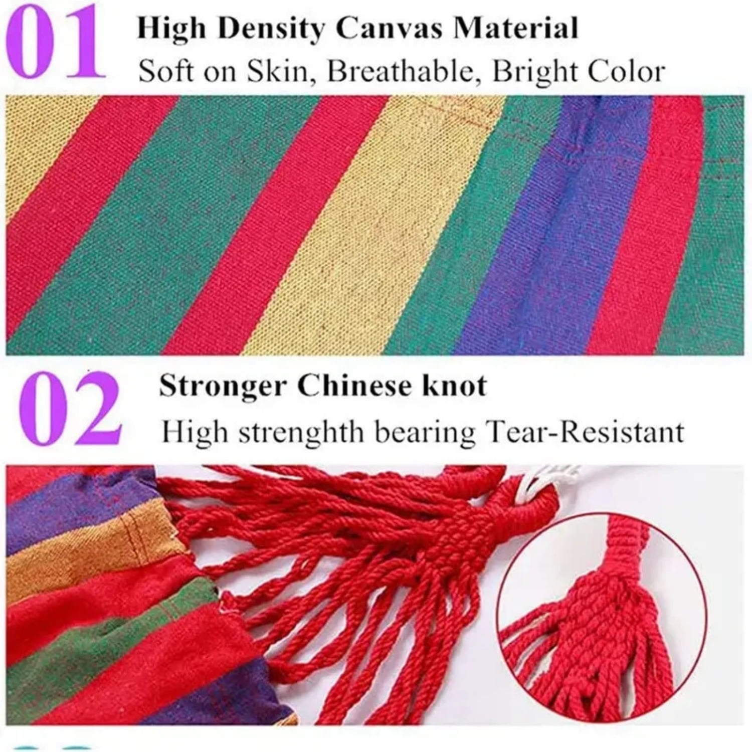 Mapskey Hammock Heavy-Duty 700lb Outdoor with Tree Strap for Camping Includes Bag,Two Anti Roll Balance Beam and Sturdy Tree Straps,Red