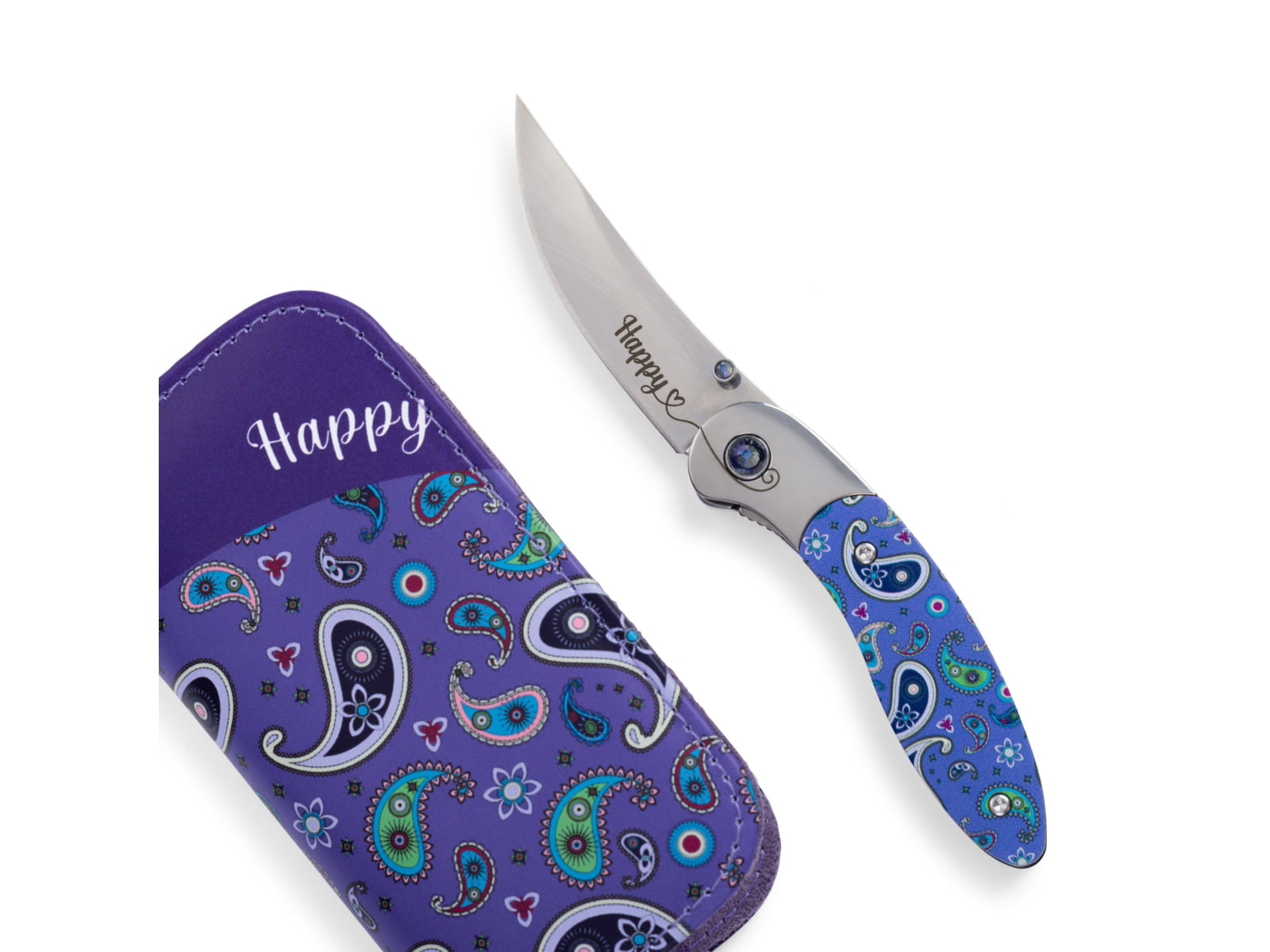 Brighten Blades Happy Folding Knife w/ Case, 2.56in, 8Cr13MoV Stainless Steel, C