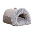thumbnail image 1 of Nid de Chat Semi-Fermé Confortable Apaisant Automne Hiver Fournitures pour Animaux Sommeil Chat Gris Moyen, 1 of 9
