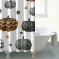 thumbnail image 4 of Gray and Orange Halloween Pumpkins Shower Curtain 72"x84" ,Bathroom Decorative Shower Curtains Set with 12 Hooks,Modern Waterproof Washable Shower Curtain, 4 of 6