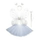 thumbnail image 3 of Disfraz de Hada para niñas, Ala de Hada, niños pequeños, Falda tutú Encantadora, Personal para niños, 4 Piezas/Set, Disfraz de Princesa para Fiesta, Blanco Salvador disfraz de hada, 3 of 10