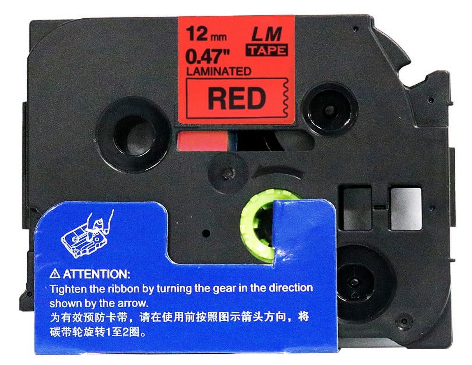 LM Tapes - 6/Pack Premium 1/2" Black Print on Red Label Compatible with TZe-431 Tape TZ-431 comes with Free Tape Color/Size Guide for easy reordering. - image 2 of 2