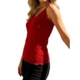 thumbnail image 3 of Gynyvoja Lace Camisole Top One Lined Tank Top Spaghetti Strap Club Party Shirt Red L, 3 of 9