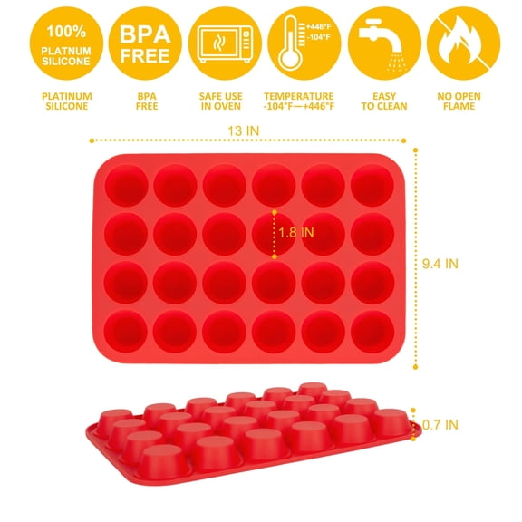 YOYTOO Silicone Mini Muffins Baking Pans