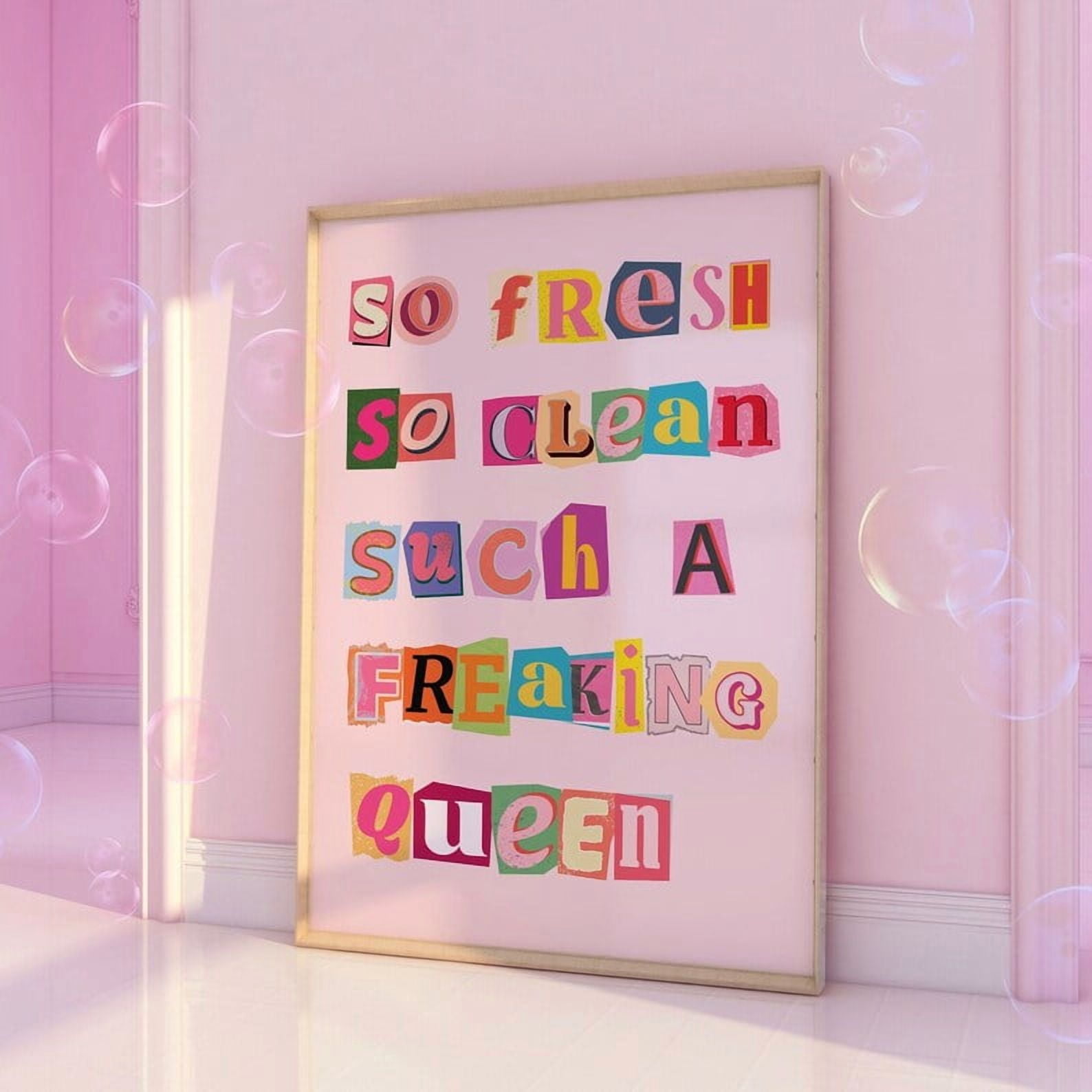 Kna Prints - 1 Pc Poster Trendy Bathroom , Preppy Letter Wall Art, Colorful Toilet , Aesthetic Apartment Decor, Cool Newspaper Letter Print, Dorm Decor, UNFRAMED-12x18